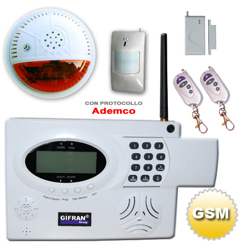 Allarme casa senza fili 8 zone GSM + schermo LCD + sirena esterna